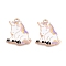 Alloy Enamel Pendants, Lead Free & Cadmium Free, Horse Charm, Golden, White, 22x18x1.8mm, Hole: 1.8mm