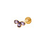 Titanium Alloy Cubic Zirconia 17 Gauge Leaf Internally Threaded Labrets, Piercing Jewelry for Women Men, Golden, 8mm, Pin: 1.2mm