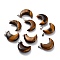 Natural Tiger Eye Pendants, with Platinum Brass Loops, Moon, 29x18~21x7~10mm, Hole: 6x3mm