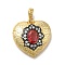 Barss Rhinestone Pendants, Pendant Clasp, Lead Free & Cadmium Free, Golden, Heart, Black, 20.5x20x5.5mm, Hole: 4mm