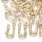 Brass Pendants, Cadmium Free & Nickel Free & Lead Free, Letter, Real 18K Gold Plated, Letter.U, 16x9x2mm, Hole: 1.5mm