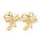Rack Plating Brass Micro Pave Clear Cubic Zirconia Pendants, Long-Lasting Plated, with Jump Rings, Lead Free & Cadmium Free, Bowknot, Real 18K Gold Plated, 12x12.5x3mm, Hole: 3mm