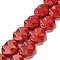 Synthetic Howlite Beads Strands, Dyed, Oval, FireBrick, 20x15x5.5mm, Hole: 1.4mm, about 190pcs/500g
