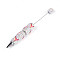 Fishtail Resin & Polymer Clay Pave Rhinestone Ball-Point Pen, Iron Beadable Pen, for DIY Personalized Pen with Jewelry Beads, Light Coral, 148.5~151x15~19mm