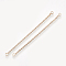 Brass Chain Links Connectors, Cadmium Free & Nickel Free & Lead Free, Rose Gold, 55x1x1mm, Hole: 1.6mm
