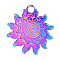 201 Stainless Steel Pendants, Sun Charms with Vortex Pattern, Rainbow Color, 22x20x1mm, Hole: 1.2mm