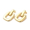 Real 18K Gold Plated Brass Dangle Stud Earrings, Long-Lasting Plated, Cadmium Free & Lead Free, Rectangle, 40.5x26.5mm