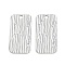 Non-Tarnish 304 Stainless Steel Pendants, Hammered Rectangle Charm, Stainless Steel Color, 31.5x16.5x0.9mm, Hole: 2mm