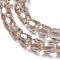 Electroplate Glass Beads, Pearl Luster Plated, Faceted Barrel, Tan, 10x10mm, Hole: 1mm