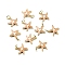 Brass Enamel Charms, Starfish Charm, with Jump Ring, Rack Plating, Long-Lasting Plated, Lead Free & Cadmium Free, Real 18K Gold Plated, 15x13.5x2mm, Hole: 3mm
