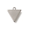 304 Stainless Steel Charms, Laser Cut, Stainless Steel Color, Triangle, 10.5x10x1mm, Hole: 1.2mm