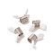201 Stainless Steel Mini Spring Bead Clamps for Beading Jewelry Making, with Plastic Covers, Stainless Steel Color, 1.8~2x3.1~3.2x1.2cm, Inner Diameter: 0.8cm