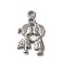 Non-Tarnish 304 Stainless Steel Pendants, Couple Charm, Stainless Steel Color, 27x17x2.5mm, Hole: 1.6mm