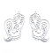 Non-Tarnish 201 Stainless Steel Pendants, Outline Charms, Snake, Stainless Steel Color, 40x25x1mm, Hole: 1.5mm