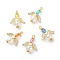 Transparent Acrylic & Alloy & Synthetic Crackle Quartz Pendants, Angel, Mixed Color, 25x20x8mm, Hole: 2.5mm