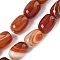 Natural Banded Agate/Striped Agate(Dyed & Heated) Beads Strands, Column, Dark Red, 17~18x13mm, Hole: 1mm, about 11pcs/strand, 7.68''(19.5cm)