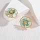 Серьги-гвоздики из нержавеющей стали 304 с эмалью EJEW-M095-08G-1