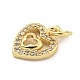 Сердце из латуни с подвесками из циркония KK-Q814-07G-2