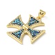 Латунные микропаве прозрачные подвески с фианитом KK-C045-06G-2