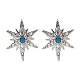 Серьги-гвоздики из латуни с микропаве из кубического циркония EJEW-D304-36P-2