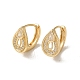 Серьги-кольца из латуни с микропаве из кубического циркония EJEW-L271-08KCG-02-1