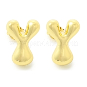 Серьги из латуни с покрытием стойки EJEW-S222-01G-Y