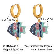 Серьги-кольца из нержавеющей стали и керамики OI2798-7
