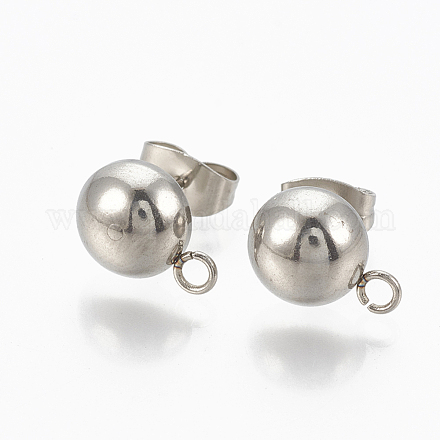 Фурнитура для сережек-гвоздиков из нержавеющей стали 201 STAS-Q225-16A-6mm-1