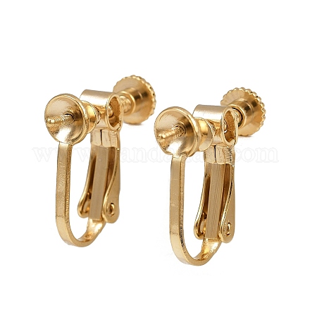 Латунные серьги с клипсами KK-P310-28G-1