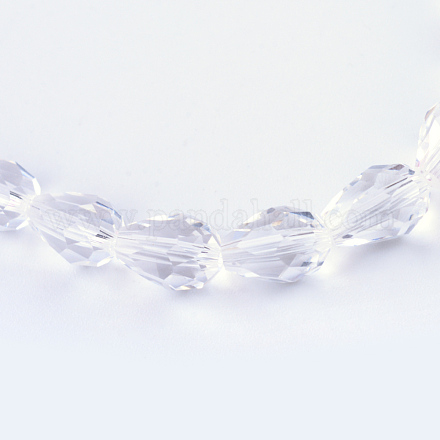 Прозрачные стеклянные бусины GLAA-R024-6x8mm-06-1