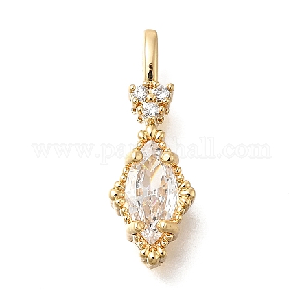 Латунь стекло кулоны KK-U061-20G-01-1
