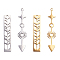 BENECREAT 8Pcs 2 Style Stainless Steel Pendants Silver Rectangle Pendants Gold Arrowhead Charms for Necklace Making