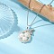 Natural Cultured Freshwater Pearl Copper Wire Wrapped Bird Egg Nest Pendant Necklaces, with 304 Stainless Steel Ball Chains, Floral White, Stainless Steel Color, 17.52 inch(44.5cm)