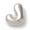Brass Pendants, Long-Lasting Plated, Platinum, Letter J, 10x8x3.5mm, Hole: 1.4mm