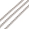 Tarnish Resistant 304 Stainless Steel Cuban Link Chains, Unwelded, with Spool, Stainless Steel Color, 5x3.5x1mm, about 32.81 Feet(10m)/Roll