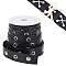 PH PandaHal 9 Yards Eyelet Trim with Grommets, 24mm Black Imitation Leather Eyelet Grommet Tape with Silver Metal Hole Ring Eyelet Twill Trim for Sewing Garment Corset Shirt Dress Skirt Jacket Shoes
