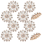 10Pcs Flower Sew on Rhinestone, Alloy & Glass Rhinestone & Plastic Imitation Pearl Multi-Strand Links, for Costume Bag Hat Accessories, Light Gold, 27.5x8mm