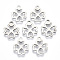 Non-Tarnish 201 Stainless Steel Charms, Laser Cut, Hollow, Clover, Stainless Steel Color, 13x11x0.8mm, Hole: 1.4mm