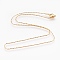 304 Stainless Steel Boston Link Chain Necklaces, with Lobster Claw Clasps, Golden, 16.5 inch(42cm), 0.9mm
