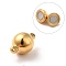304 Stainless Steel Magnetic Clasps with Loops, Ion Plating (IP), Round, Golden, 20x12mm, Hole: 2.5mm