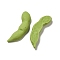 Opaque Resin Imitation Food Decoden Cabochons, Pea, Yellow Green, 49x15x7.5mm