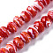 Handmade Lampwork Beads Strands, Abacus, Faceted, Red, 11.5x8.5mm, Hole: 1.5mm, about 45pcs/strand, 15.16 inch(38.5cm)