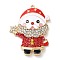 Christmas Zinc Alloy Rhinestone Pendnats, with Enamel and Plastic Pearl, Santa Claus, 43x33x6.5mm, Hole: 2mm