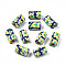 Handmade Polymer Clay Beads, Column with Jewelry Crafts Pattern, Yellow, 11x6~7.5mm, Hole: 2~3mm