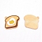 Light Gold Plated Alloy Enamel Pendants, Imitation Food, Toast Slices with Cat Shape Egg, Colorful, 23x23.5x1.5mm, Hole: 1.8mm