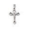 Non-Tarnish 304 Stainless Steel Pendants, Crucifix Cross Charm, Stainless Steel Color, 31x20x5mm, Hole: 7x3mm
