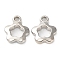 CCB Plastic Pendants, Flower Charm, Platinum, 19x15x3.5mm, Hole: 2.5mm