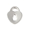 Non-Tarnish 201 Stainless Steel Charms, Heart Padlock Charm, Stainless Steel Color, 12x10x1mm, Hole: 2x3mm