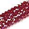 Transparent Electroplate Glass Beads Strands, AB Color Plated, Faceted, Bicone, Dark Red, 3.5~3.8x3mm, Hole: 0.8mm, about 107~110pcs/strand, 32.5~34cm