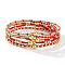 5Pcs Zinc Alloy & Glass Seed Round Beads Stretch Bracelet Set for Women, Red, Inner Diameter: 5/8 inch(1.6cm)